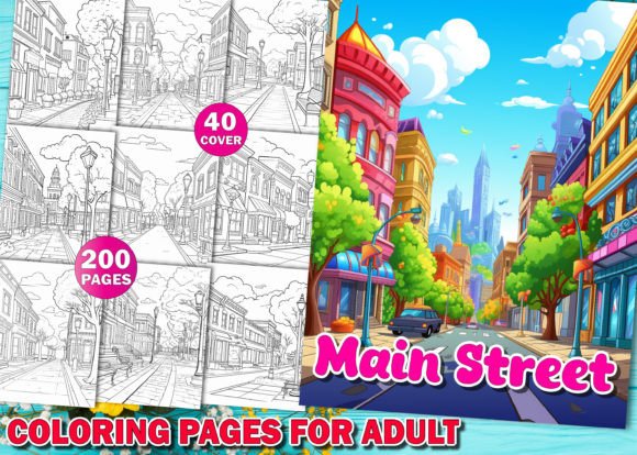 200 Main Street Coloring Pages for KDP: A Creative Resource for Digital Publishing