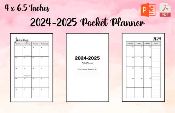 2024-2025 Pocket Planner Interior