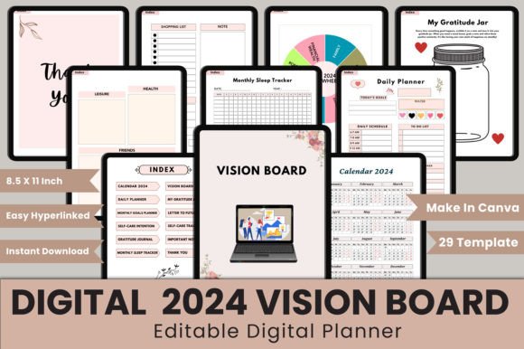 2024 Digital Vision Board Planner