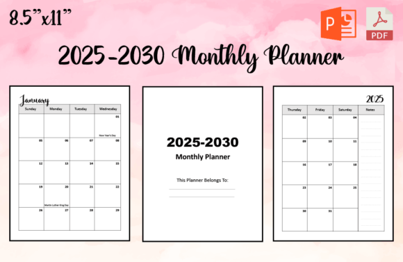 2025-2030 Monthly Planner 6 Years: A Strategic Tool for Long-Term Planning