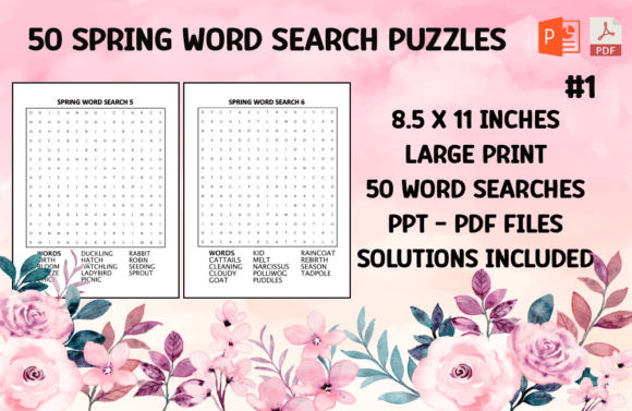 50 Spring Word Search Puzzles for Adults: Relax, Refresh, and Recharge This Season