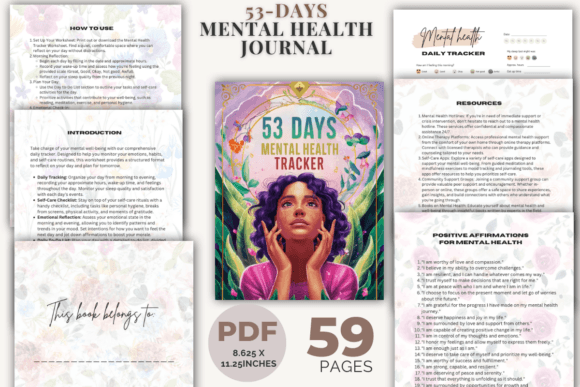 53-Days Mental Health Journal Tracker: A Practical Guide to Self-Reflection and Growth