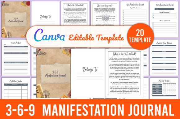 Editable 3-6-9 Manifestation Journal