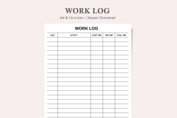 Employee Time Log, Time Tracker, Work Log