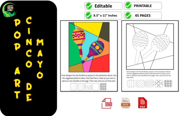 Pop Art Cinco De Mayo Coloring Pages Kdp