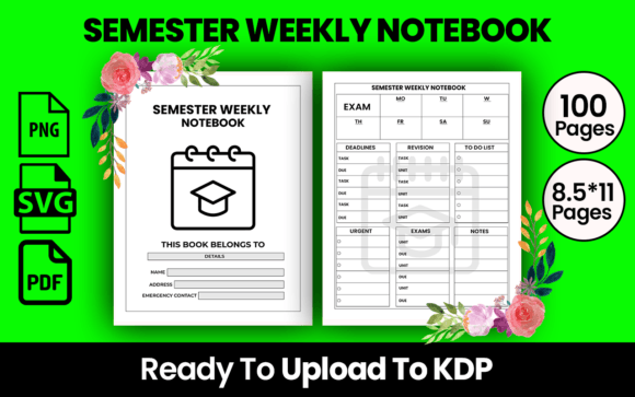 Semester Weekly Notebook KDP Interior
