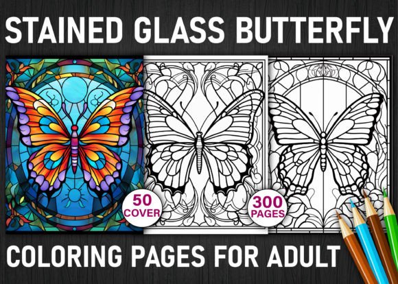 Stained Glass Butterfly Coloring Pages