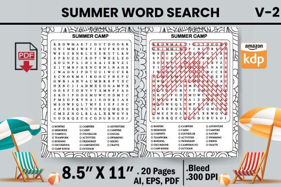 Summer Word Search - KDP Interior V-2: A Practical and Profitable Resource